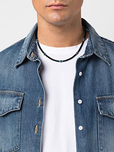 Luxsep Mens Ot Clasp Matte Onyx Malachite Stone Beaded Necklace #TOP1