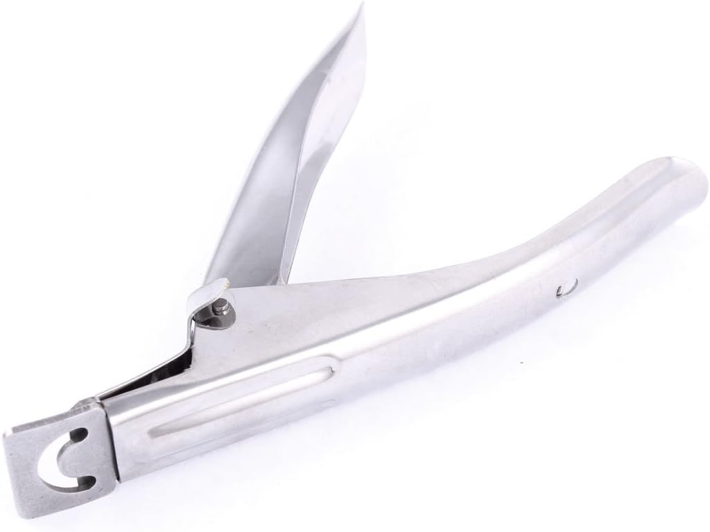 Ruilogod Stainless Steel False Nail Art Tip Edge Cutter Trimmer Silver Tone (id: f79 f6b 39b 1b4 f9c