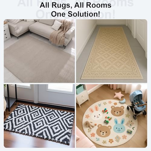 Home Techpro 12 PCS Rug Tape, Gripper for Rug for Hardwood Floors, Double Sided Reusable Under Rug Carpet Tape Stickers, Rug Anti Slip Grips for Area Rugs, Non Slip Rug Pads - Image 6