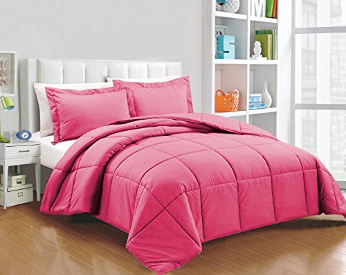 Edredón de algodón egipcio King de 600 hilos rosa intenso 2