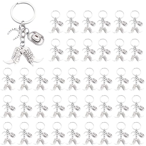 iMagitek 40 Pcs Western Cowboy Keychains Western Party Favors Hat