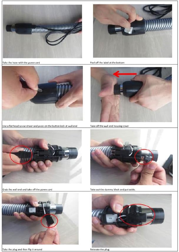 Superhose Universal Dual Voltage Central Vacuum Hose | Extra Long Central Vac Hose with Pigtail Plug, Direct Connect, and Low Voltage | Swivel Handle with 3-Way Switch | 37 Feet