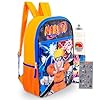 Naruto Backpack for Kids - Bundle with 16" Anime Backpack for Kids Plus Stickers, Water Bottle, More | Naruto School Bag Set for Boys