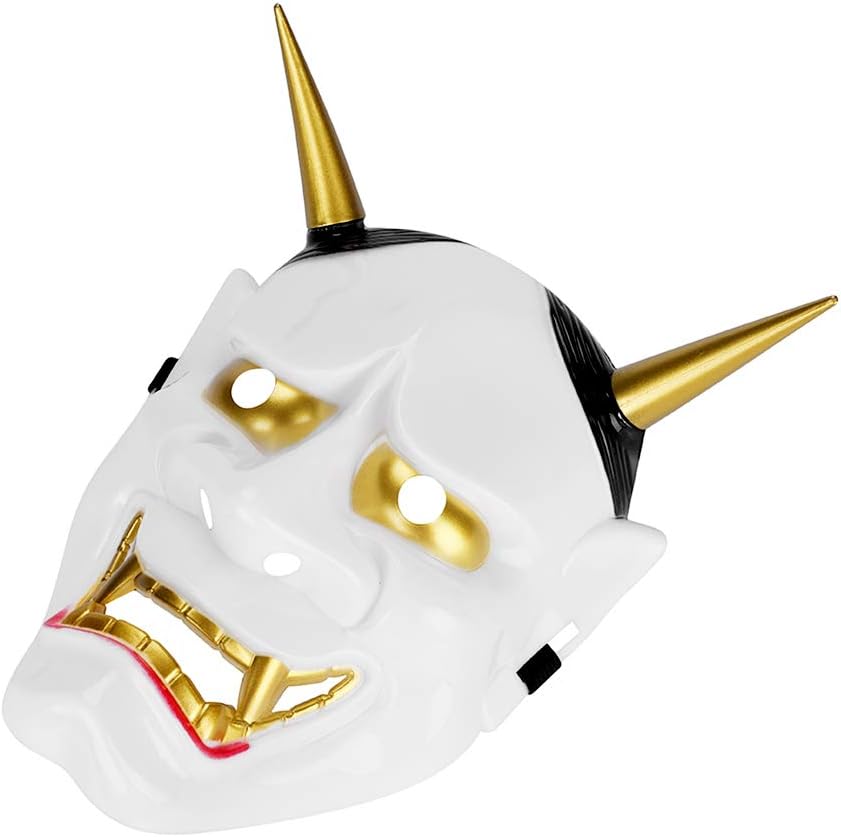 Halloween Japanese Buddhist Prajna Mask Halloween Scary Mask Halloween Horror Mask Ghost Mask Halloween Full Face Demon Ghost Scream Masks Halloween Festival Cosplay Costume for Japanese Theme Parties - Image 3