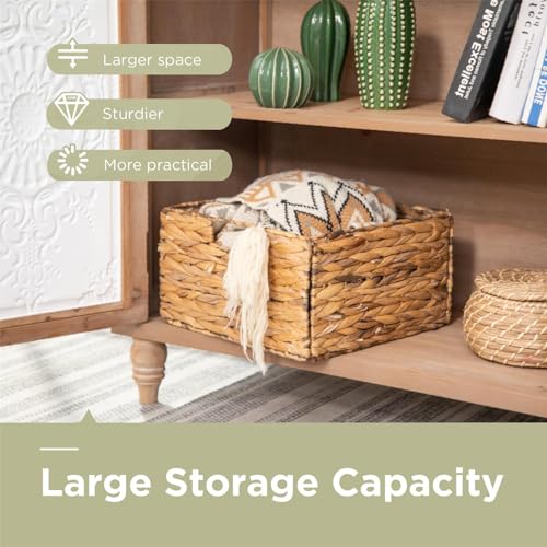 Sophia & William Accent Cabinet with 2 Doors, Distressed Storage Cabinet with Carved Pattern for Kitchen Entryway Living Room - Thumbnail 4