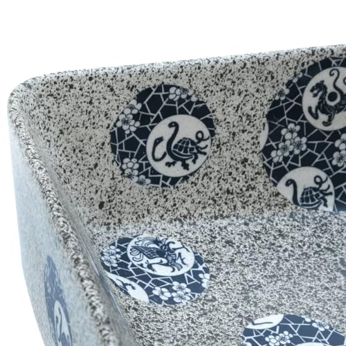 vidaXL Aufsatzwaschbecken, Rechteckig Waschbecken mit Muster, Handgefertigt Waschtisch Waschschale für Badezimmer, Handwaschbecken Spülbecken, Mehrfarbig 46x35,5x13cm Keramik