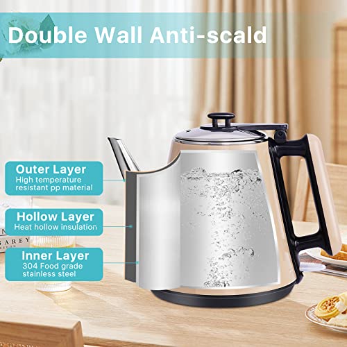 Bomiching Electric Water Kettle, Double Wall Electric Kettle, Food Grade Stainless Steel Electric Tea Kettle, Electric Kettles For Boiling Water Bpa Free, Auto Shut-Off, Boil-Dry Protection #TOP1