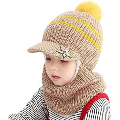 JoyJoy Mesh Hat Kids Scarf Toddler Ski Knitted Earflap Windproof Thick Winter Hat Kids Hood Warm Baby Thermal Cycling Caps Hat Kids Hat Pool Hat Toddler (E, One Size) Cover