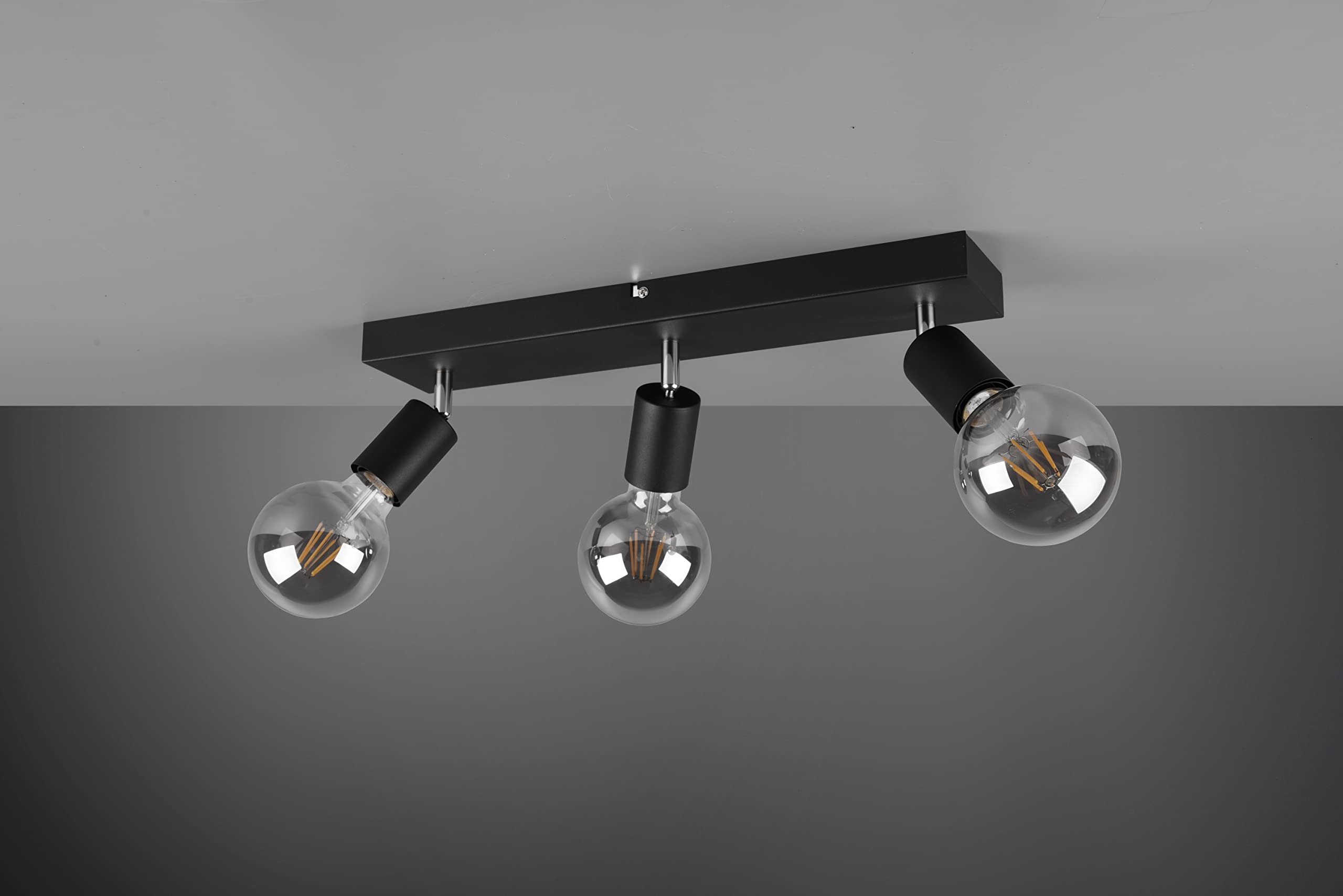Reality Leuchten Spotbalken Vannes R80183032, metal negro mate, exclusivo 3 unidades E27