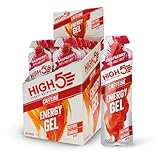 HIGH5 Energy Gel, Energie-Gel im schnell zu öffnenden Portionsbeutel, mit natürlichem Fruchtsaft | (Himbeere Koffein, 20 x 40g)