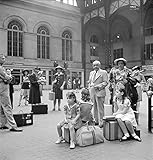 Nyc Penn Station 1942 Npassengers Waiting For Their Train At Penn Station In New York City Photograph By Marjory Collins 1942 Poster Print by (18 x 24)