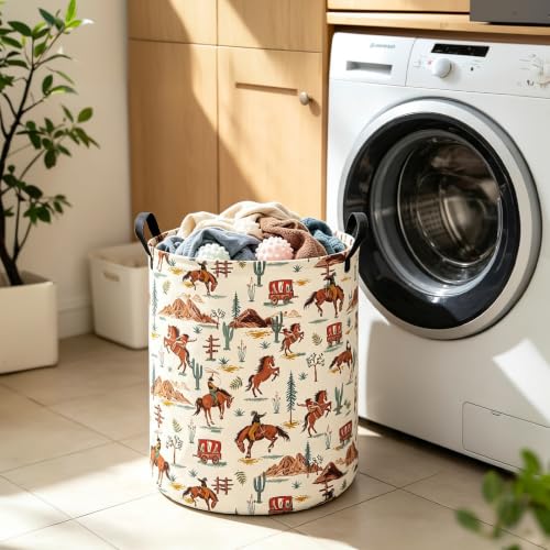 Image of Western Cowboy Fabric Storage Bin,Nursery Organizer Basket