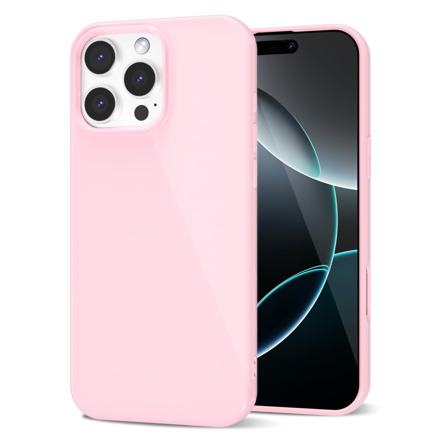 LoeoeL for iPhone 16 Pro Phone Case Liquid Silicone, Cute Girly Thin Ultra Slim Jelly Soft Rubber Gel Protective Glossy Hard Plastic Case, Plain Solid