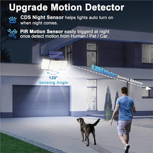 Luz solar exterior 328 LED para iluminar zonas oscuras de paso 6