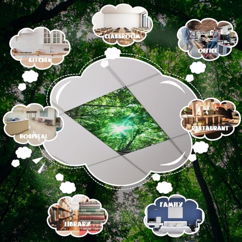 Image of Yahenda 8 Packs Magnetic Fluorescent Light Covers 4 x 2 Feet Ceiling Panel Light Shade Decorative Covering Filters for Classroom Office School Home Hospital Decor (Forest)
