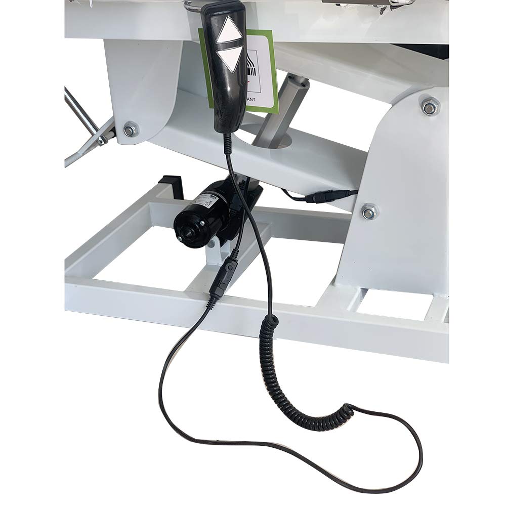 Mesa de masaje ajustable cama de masaje plegable eléctrica de piel sintética para salón profesional y hogar, 82 cm (L) x 180 cm (W) x 63-87 cm (H) (blanco)