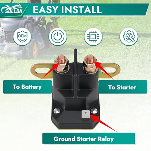 SOLLON SOLLON 812-1211-211 Anlasserrelais Starterrelais Magnetschalter 12 V 3 Klemmen für Aufsitzmäher MTD 725-1426 925-1426 925-1426A 725-1426A 725-0771 925-0771 725-05333 - Verwendungsansicht 7 | Relais