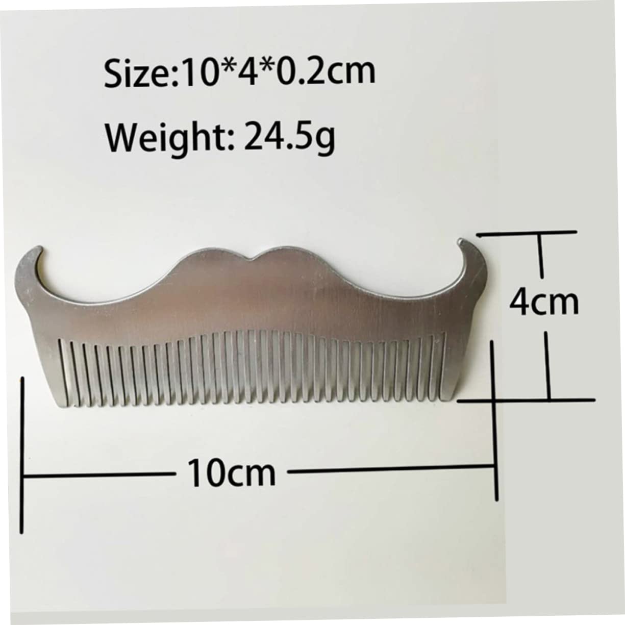 BIUDECO 2Pcs Stainless Steel Goatee Comb for Men Dual Sided Hair Styling Brush for Beard Grooming and Hairdressing Silver Black Durable and Rustproof Design