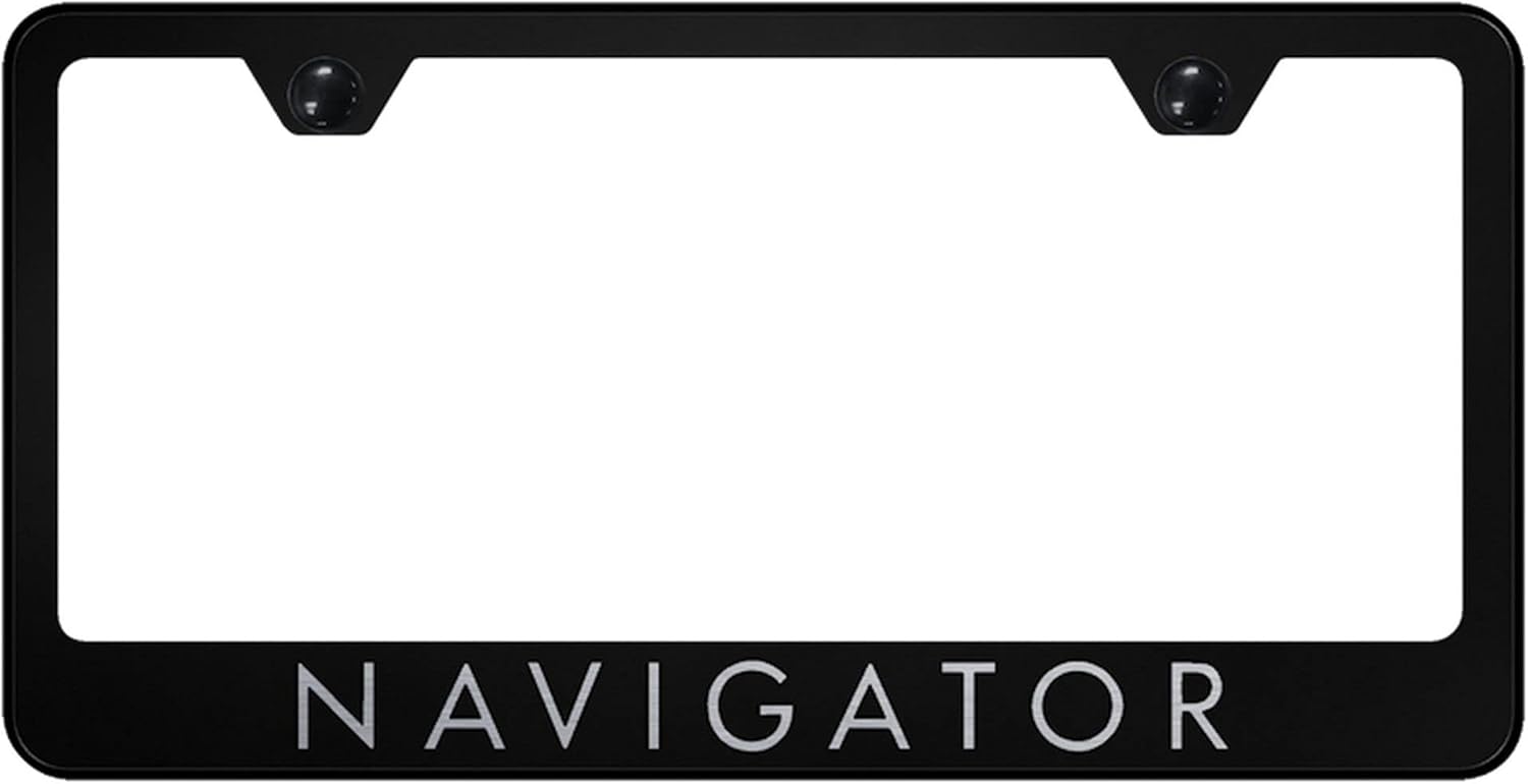 Auto Gold LFNAVEC Engraved Chrome License Plate Frame, Navigator