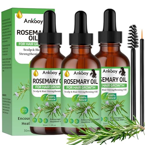 ANKOOY Rosemary Hair Oil 3-Pack 1 fl oz