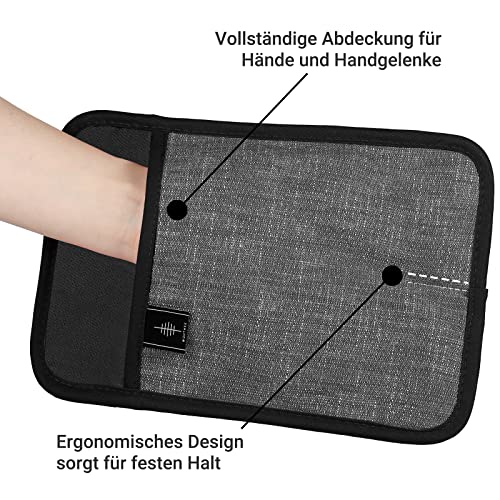 BONTHEE Topflappen Baumwolle Groß 4er Set Anti-rutsch Topflappen zum Kochen Backen Küchenzubehör - Schwarz
