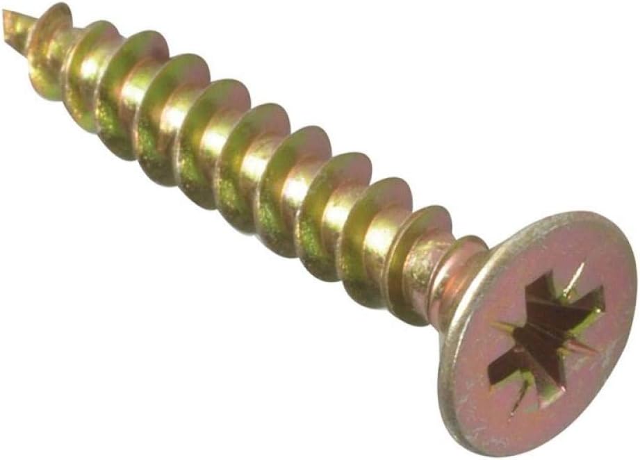 ForgeFix Multi-Purpose Single Thread Screws | 5.0 x 20mm | Zinc Yellow Passivated | Box 200