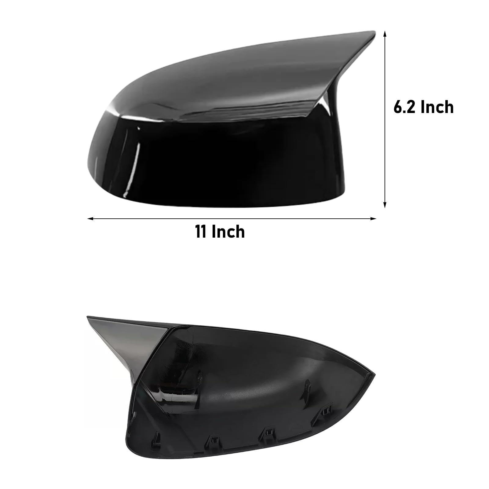 TTCR-II 2 PCS Compatibile con Espejo de Puerta Lateral X3 G01 X4 G02 X5 G05 X6 G06 X7 G07 2019-2024 Carcasas Espejos Retrovisores G01 Izquierda+Derecha-Negro Brillante