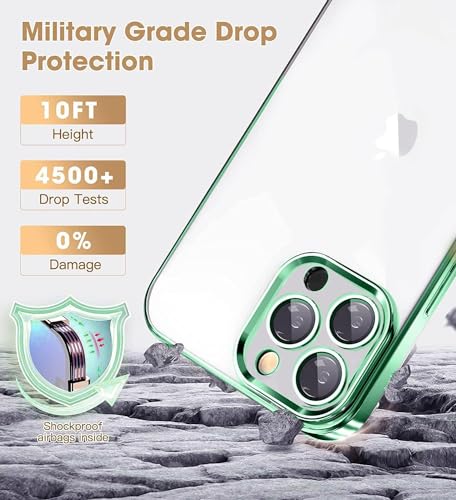 Image of mobistyle Designed for iPhone 13 Pro | Electroplating Clear | Back Cover Case for iPhone 13 Pro (Silicone | Electroplating Green)