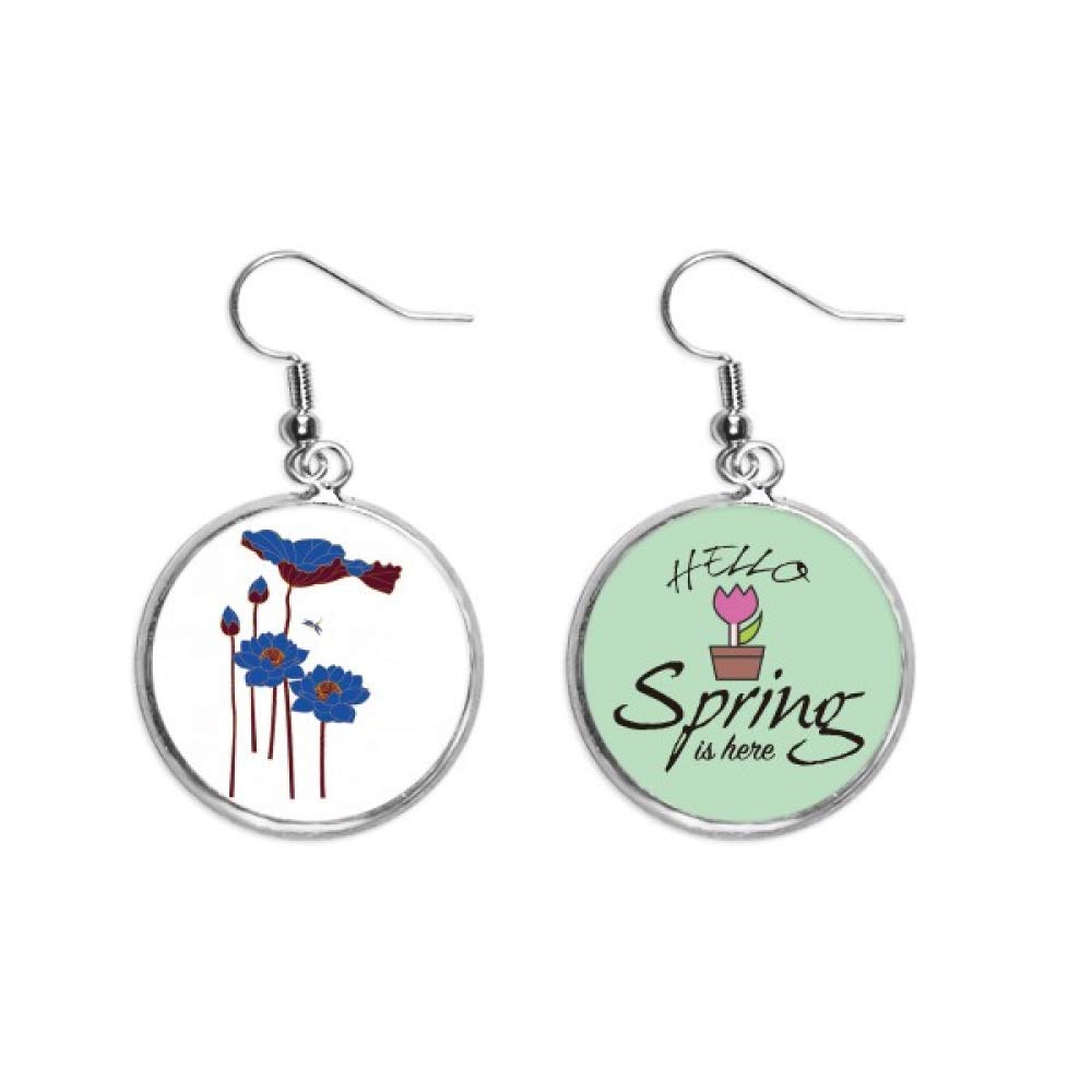 Pendientes de loto y libélula azul para looks de primavera 5