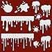 Stencils for Walls: Drips Stencil, 6.5 x 6.5 inch (M) - Blood Dripping Blot Drops Splatter Splashes Spatter Paint Stencils for Painting Template