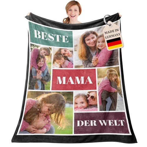 Easycosy Personalisierte Muttertagsgeschenke für Mama Decke mit Foto - Made in Germany - Kuscheldecke Fotodecke mit Bildern - Beste Mama Geschenke für Mutter zu Muttertag Frauen Mothers Day Gifts
