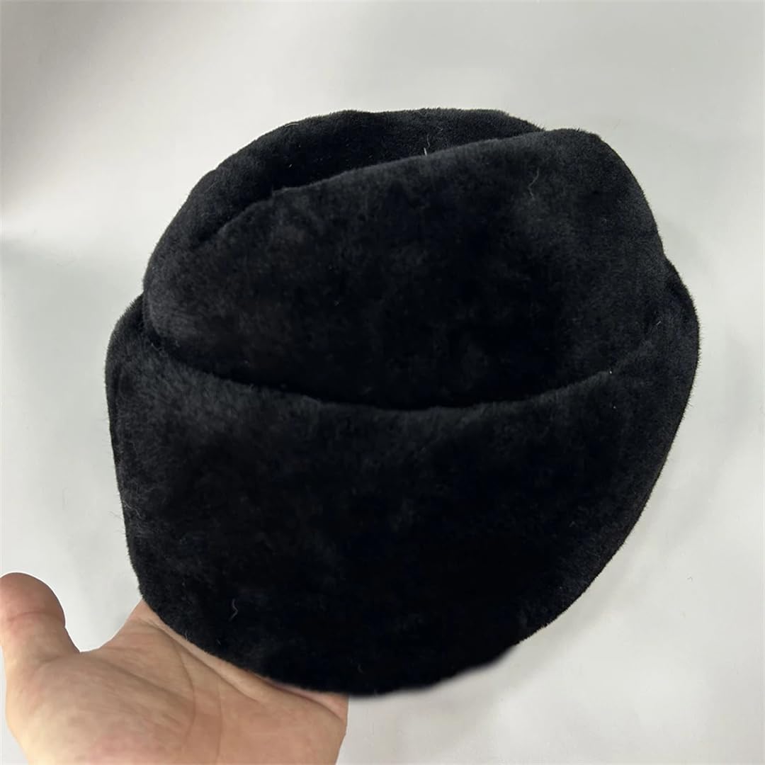 Wjnvfioo Gorro de lana sintética para hombre, gorro de lana de moda, gorro cálido para invierno, boina de lana peluda