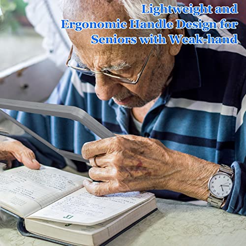 Nzqxjxz Large 5X Full Book Page Magnifying Glass For Reading Viewing Area Magnifier Lightweight Handheld Magnifier For Small Prints Seniors And Low Eyesight Person Gray #TOP2