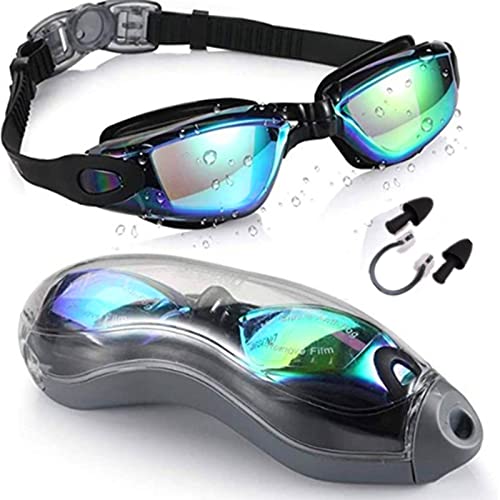 Foto von flintronic Schwimmbrille, Taucherbrille mit Etui & Ohrstöpseln & Nasenclips, Schwimmbrille mit Antibeschlag und UV Schutz für Erwachsene Herren & Damen