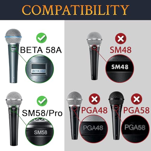 Image of SOULWIT 4Pcs Pop Filter for Shure SM58 /SM58 Pro /BETA 58A - Black