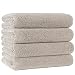 Polyte Quick Dry Lint Free Microfiber Bath Towel, 57 x 30 in, Set of 4 (Beige)