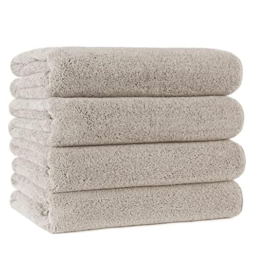 Polyte - Microvezel handdoek - sneldrogend/niet-pluizend - 4 stuks - beige - 144,8 x 76,2 cm