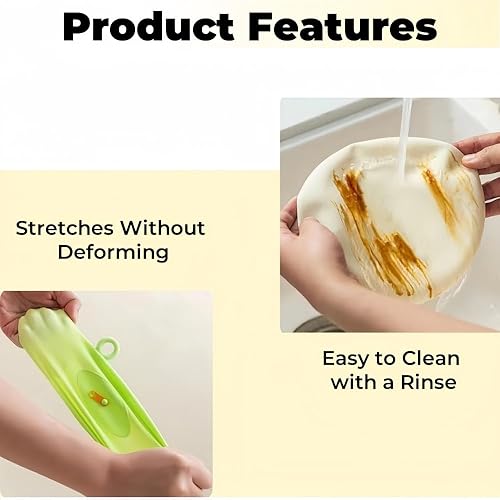 Miniatura 5 de Tapas elásticas de silicona reutilizables, resistentes al calor, resistentes al frío, cubiertas ecológicas para varios recipientes, juego de 3