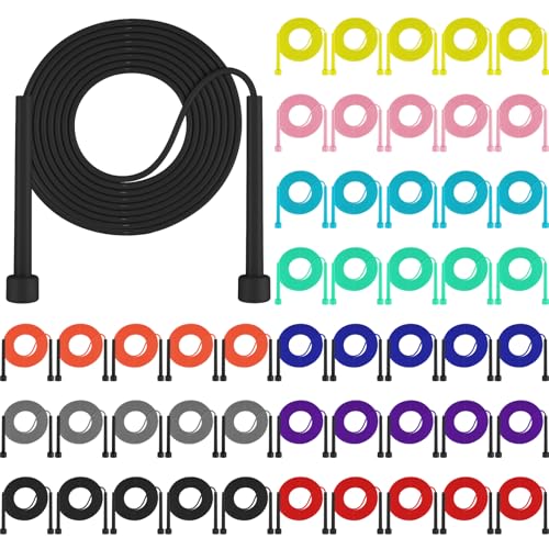 Malloom - PVC Skipping Rope Adjustable Jump Rope for Adult Multicolor Jump Rope Bulk with Plastic Handles Lightweight for Outdoor Fitness Exercise and Weight Loss