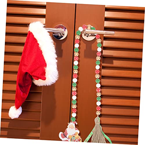 Cuentas navideñas con carrusel de madera y borla elegante para fiestas juego de 5 8
