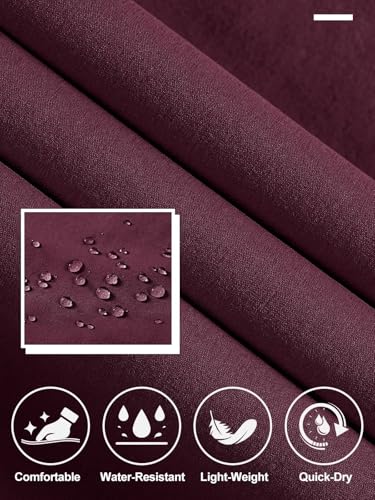 QPNGRP Men's Golf Pants 30"/32"/34" Inseam Lightweight Stretch Work Dress Pants Burgundy 30Wx30L — view 4