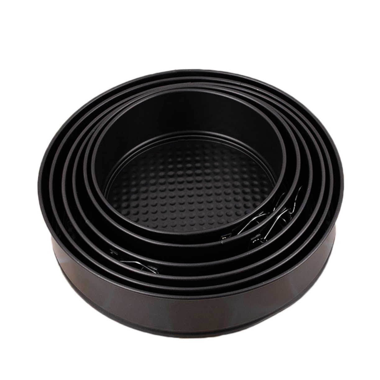 OUNONA Moldes Redondos Antiadherentes para Tartas 6 Piezas Acero al Carbono | Fondo Panal, Color Negro, Uso en Congelador y Limpieza Sencilla, para Hogar y Celebración