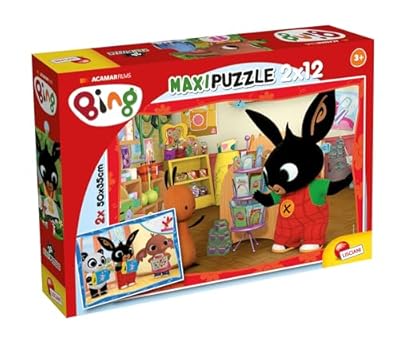 Lisciani - Maxi Puzzle - Bing en la Escuela o en la Tienda - Juego de Reflexión - Juego Educativo - 2 Rompecabezas de 12 Piezas - 50 x 35 Cm - Para Niños a Partir de 3 Años | Ya disponible en tu tienda friki favorita! En mundofriki.es!