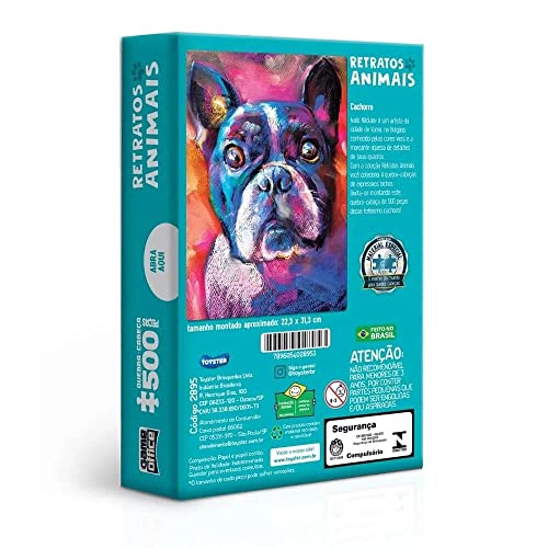 Retratos Animais: Cachorro - Quebra-cabeça Nano - 500 peças - Toyster Brinquedos
