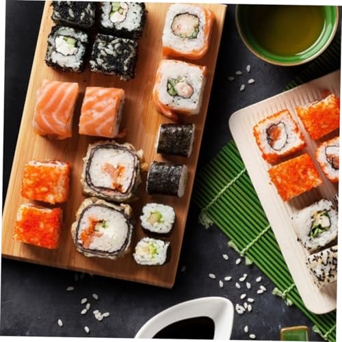 Set 2 platos para sushi estilo japonés de madera miniatura 5