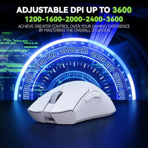 Wolflaws Km-5 Gaming Mouse, Wireless Mouse Gaming For Laptop With 5 Adjustable Dpi, Lightweight, Bluetooth, 6 Programmed Buttons, Ergonomic Optical Computer Gamer Mice For Windows Pc Mac thumb #3