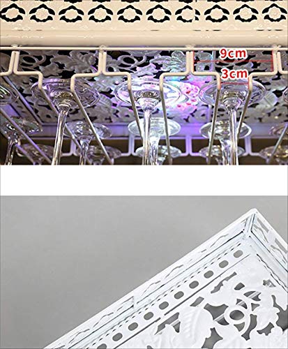 Casier à vin suspendu en fer rétro 80x35cm avec porte-verre pour bar et restaurant - 4