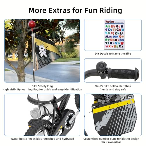 Image of JOYSTAR Little Daisy Kids Bike for Girls Boys Ages 2-10 Years, 12 14 16 20 Inch Girls Bikes with Doll Bike Seat & Streamers, Boys Bike with Flag & Number Plate, Multiple Colors