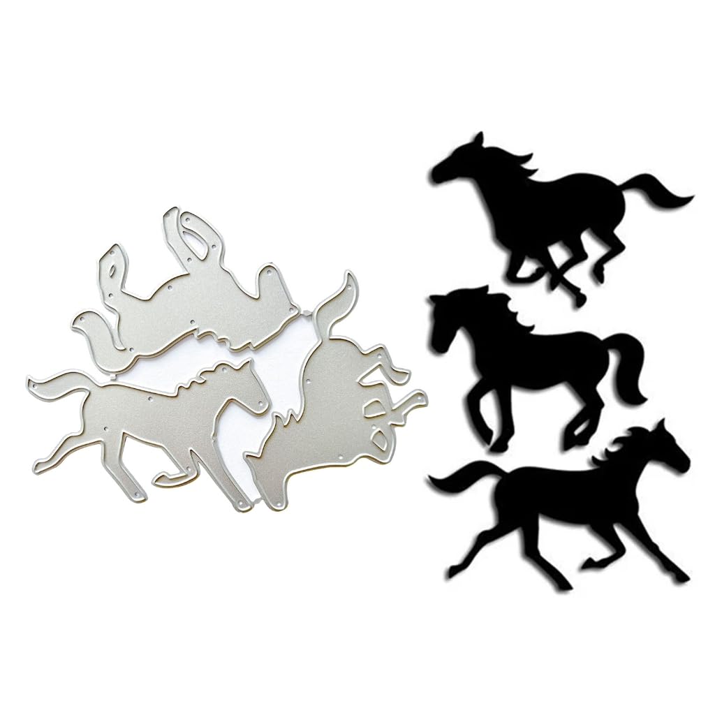 Fustella Metallica Da Taglio - Cavallo In Corsa 14x5,3 Cm Per Scrapbooking E Biglietti Fai Da Te - 2