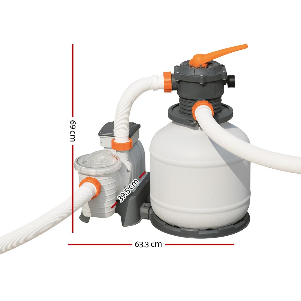 Bestway Pompa di Filtraggio a Sabbia Flowclear 58499, Portata 7.571 L/H per Piscine Fuori Terra